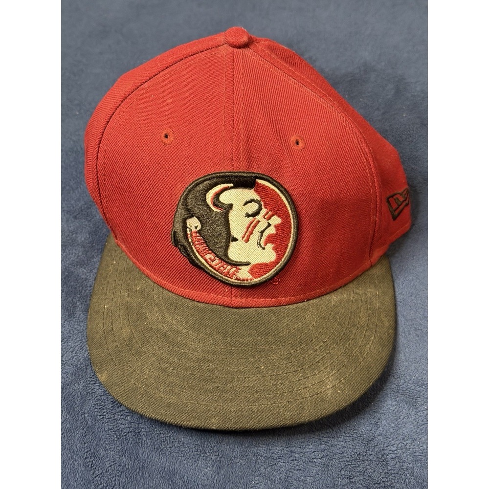 Vtg Florida State Seminoles New Era 59FIFTY Fitted Hat Maroon Grey Cap 7 1/2